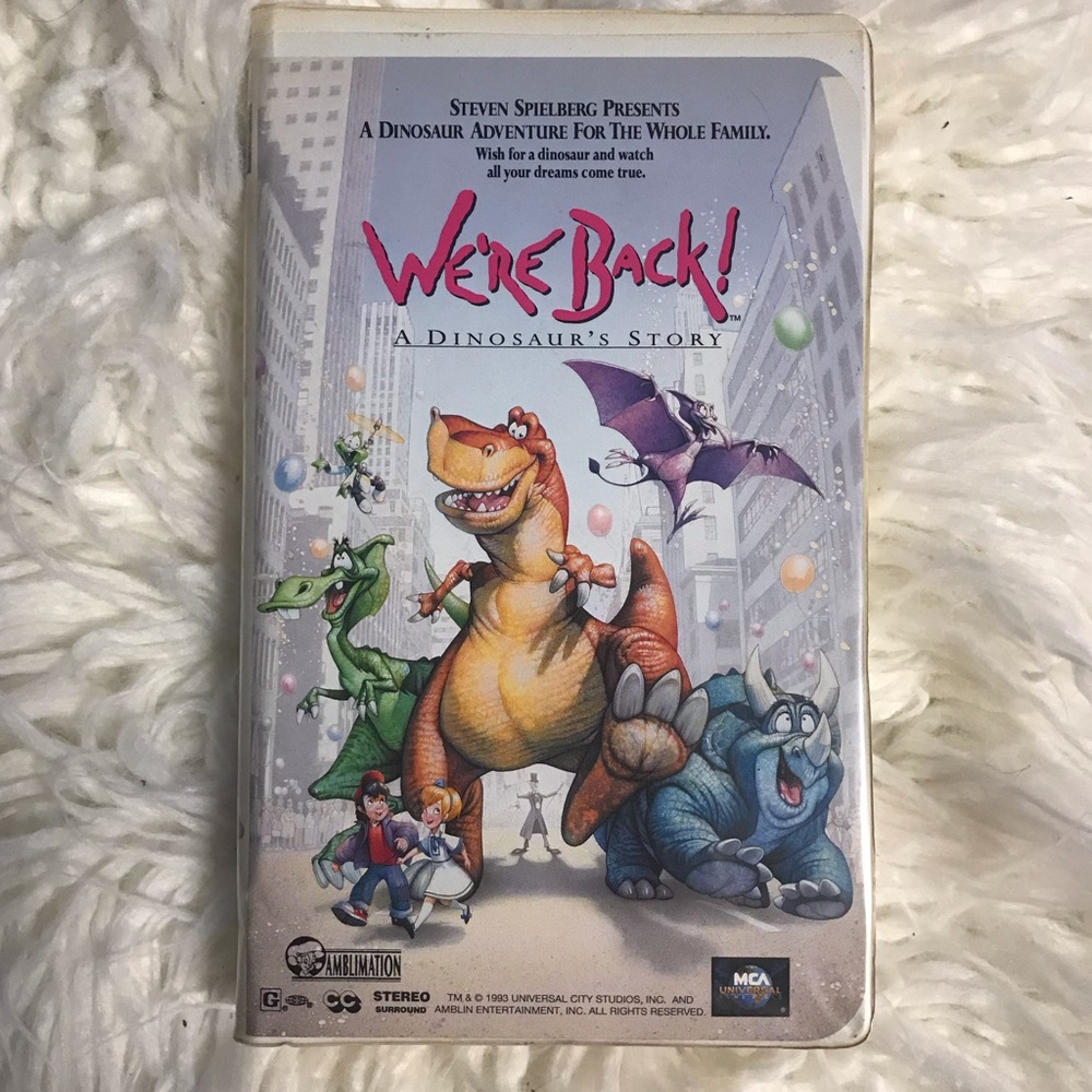 We’re back Spielberg dinosaur animation vtg vhs